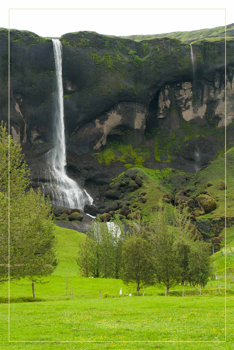 Home waterfalls in Iceland