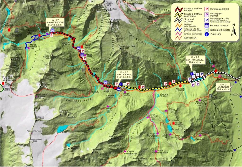 Val Genova-map Cascata di Nardis